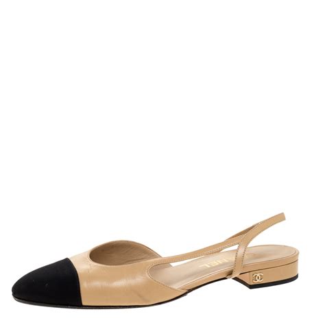 chanel sling back beige|chanel style slingback flats.